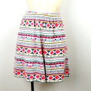 Vintage 80/90s Womens Blast Shorts Medium Knit Pastel Tribal Print Elastic Waist